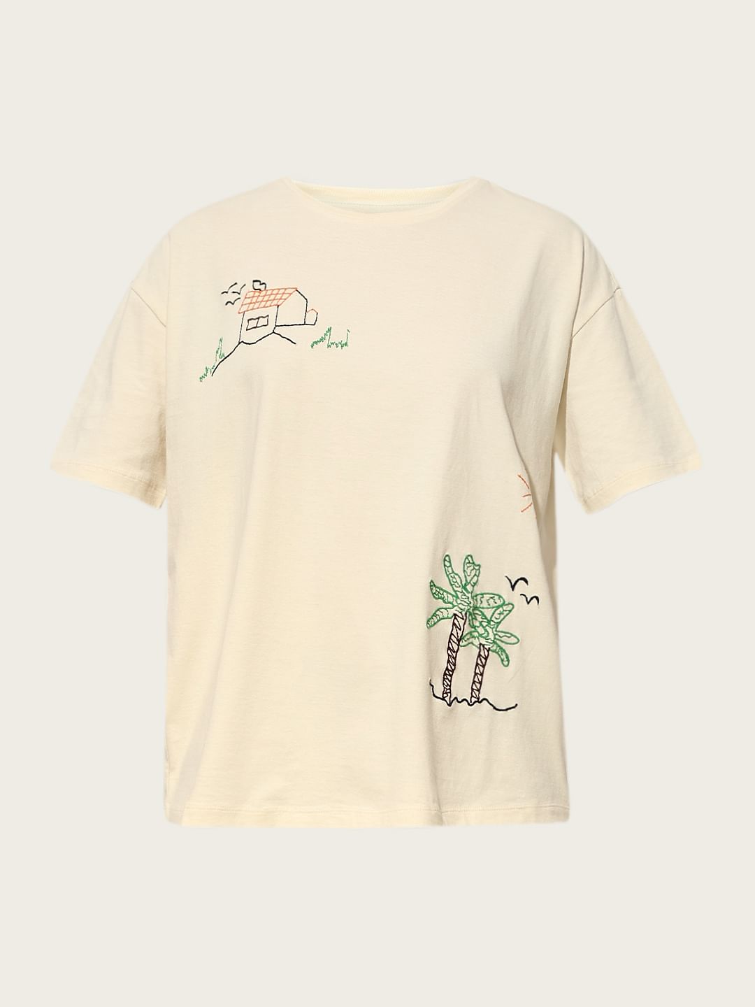 Off-White Embroidered Oversized T-Shirt