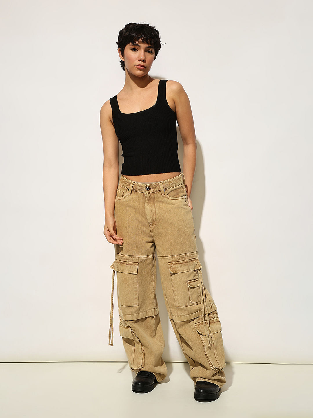 Black Fine Knit Tank Top