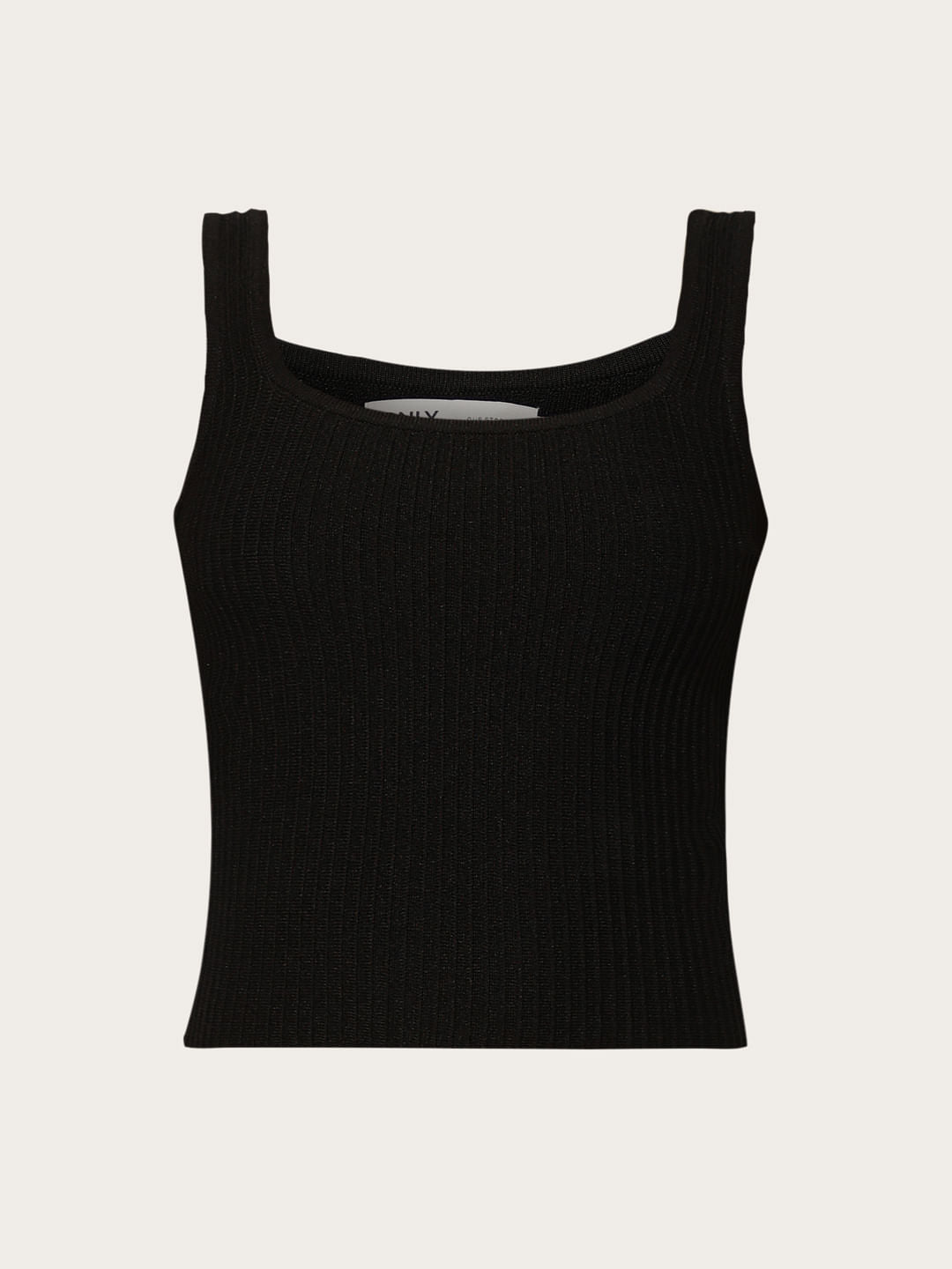 Black Fine Knit Tank Top