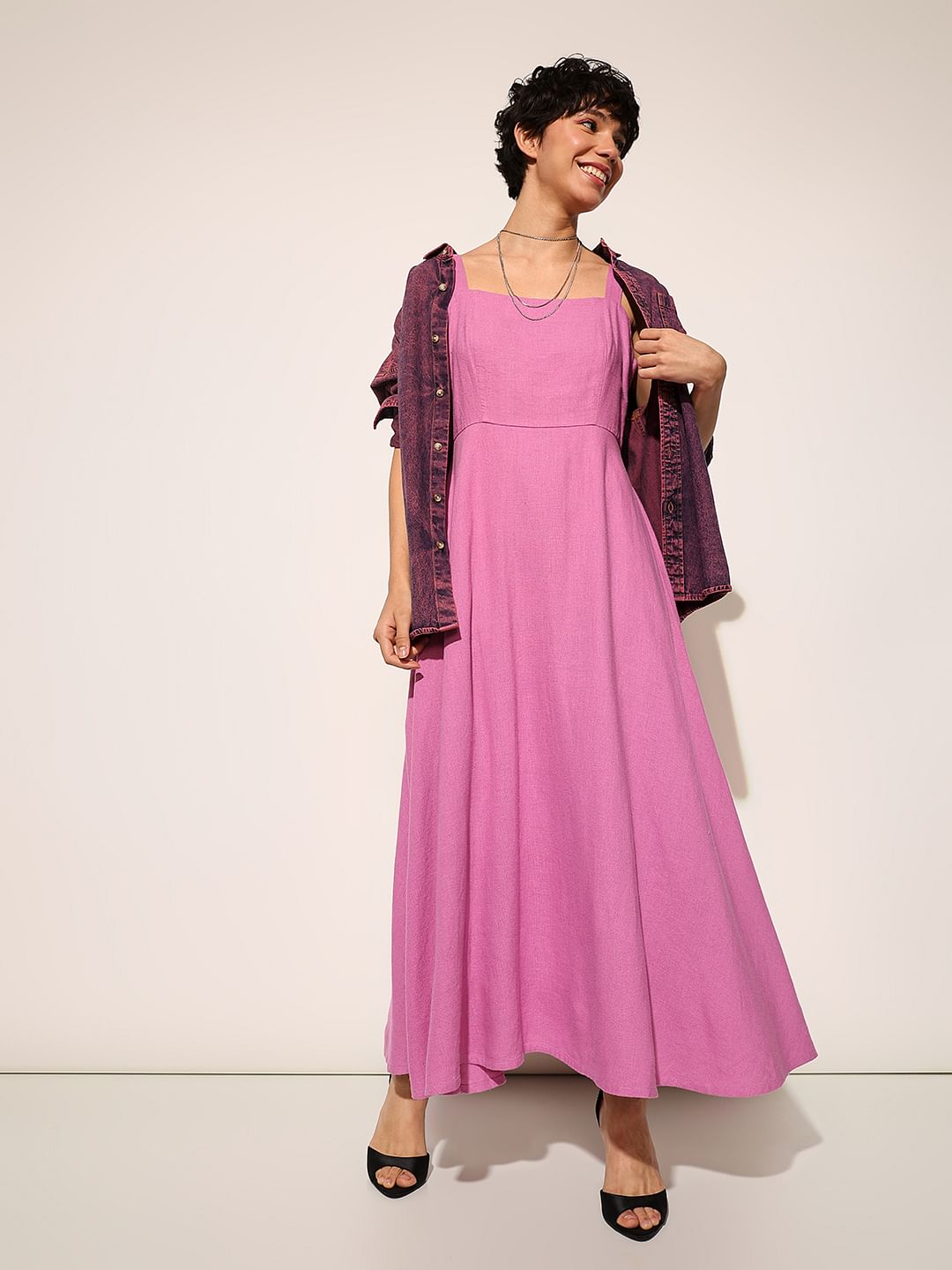 Lavender Linen Strappy Dress Lavender Linen Strappy Dress