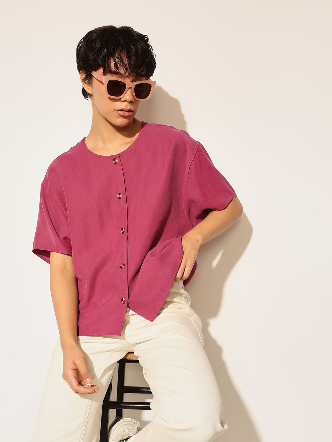 Maroon Regular Fit Shirt