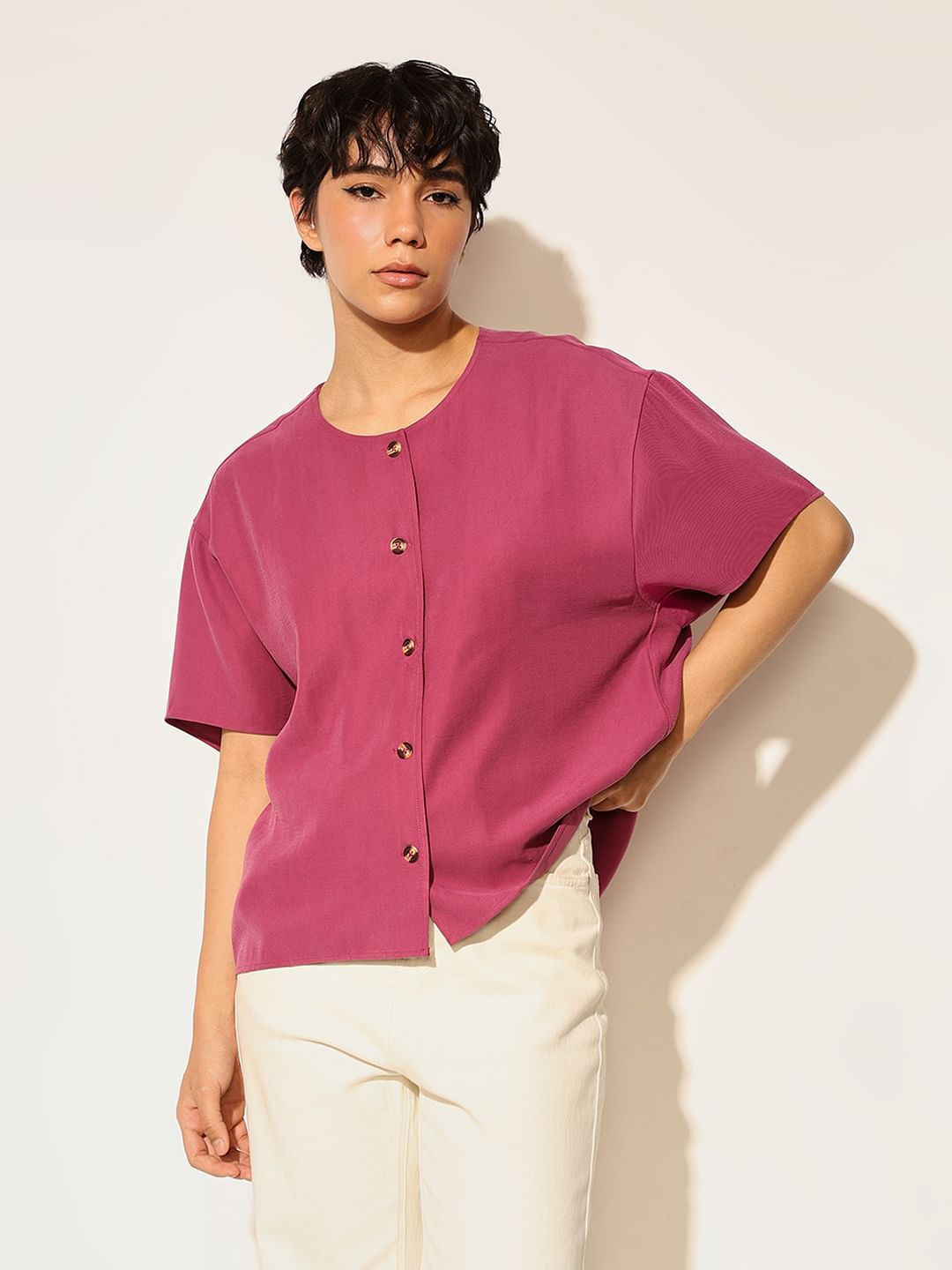 Maroon Regular Fit Shirt