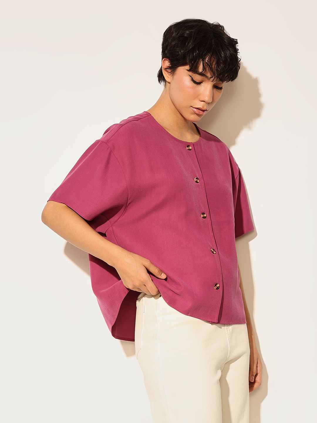 Maroon Regular Fit Shirt