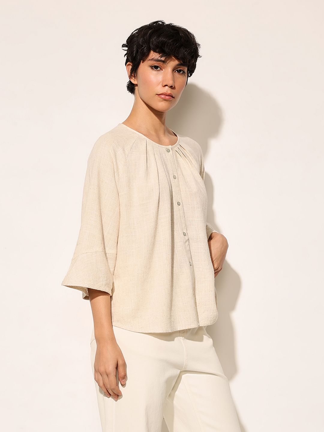Beige Loose Fit Top