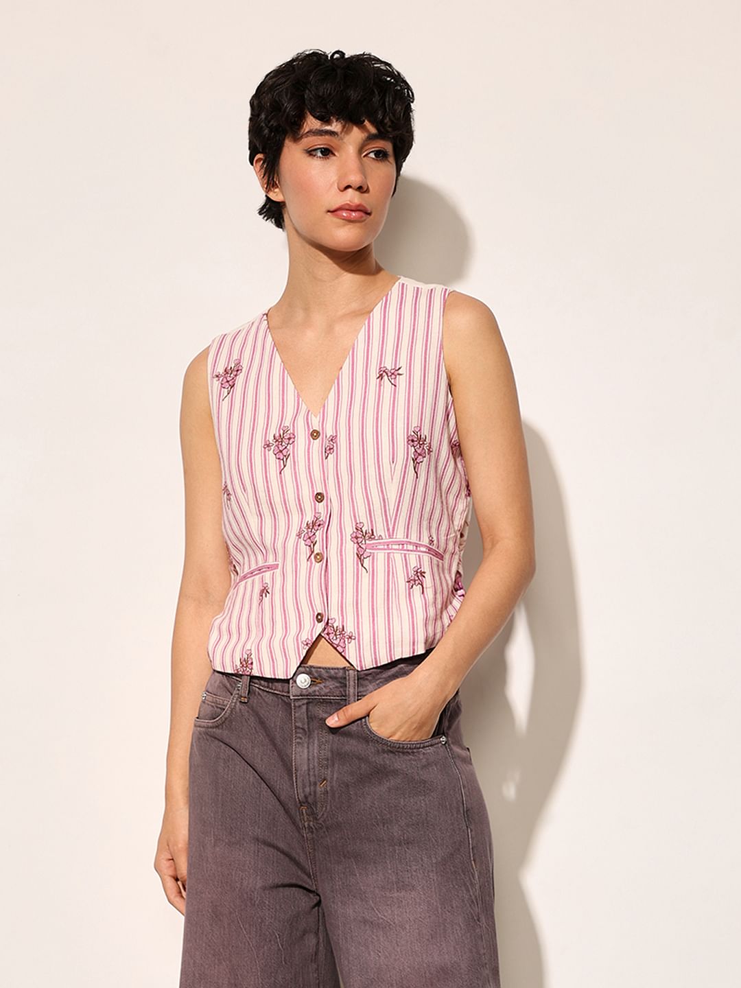 Pink Striped Waistcoat