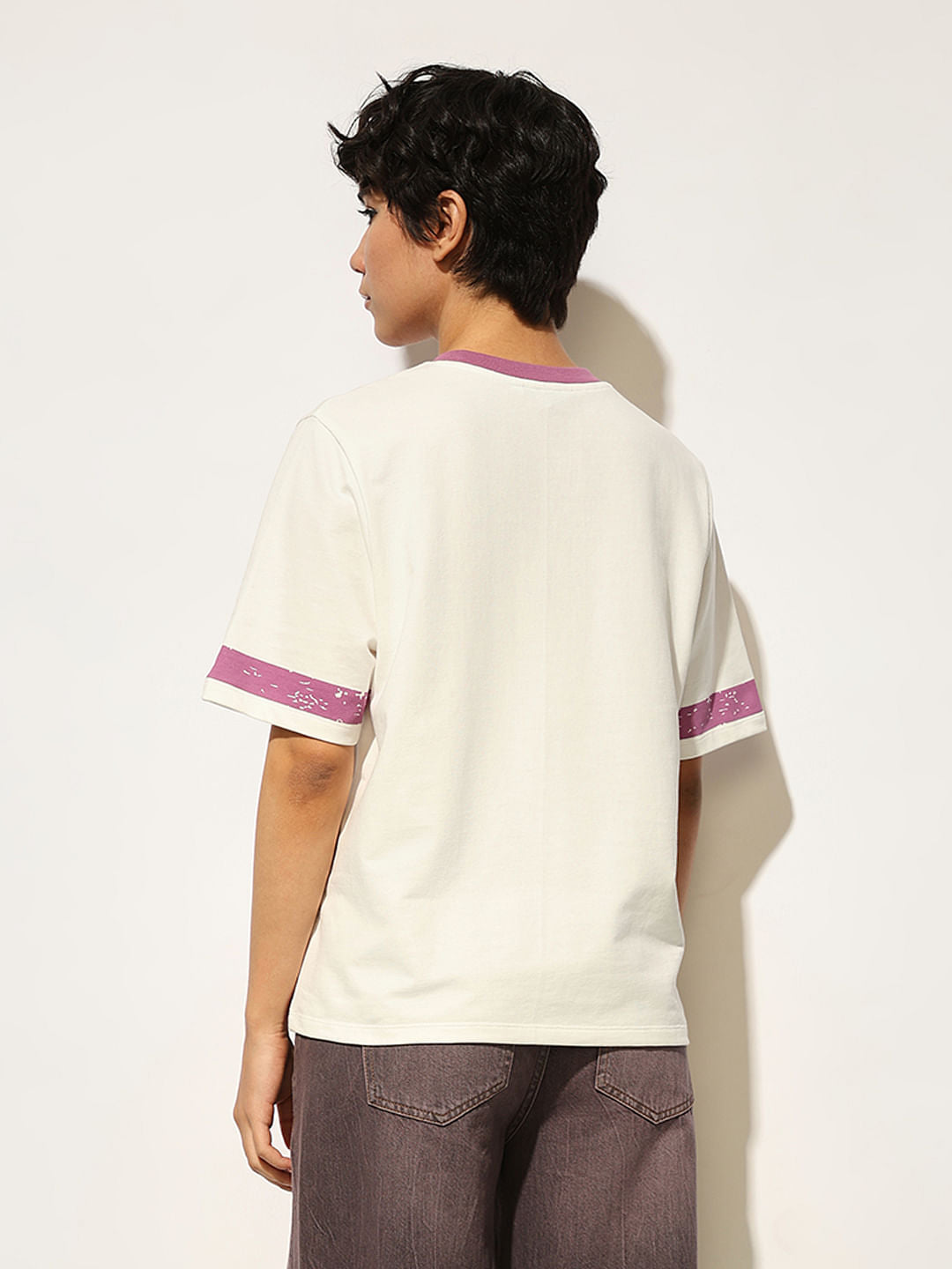 White Cotton Varsity T-Shirt