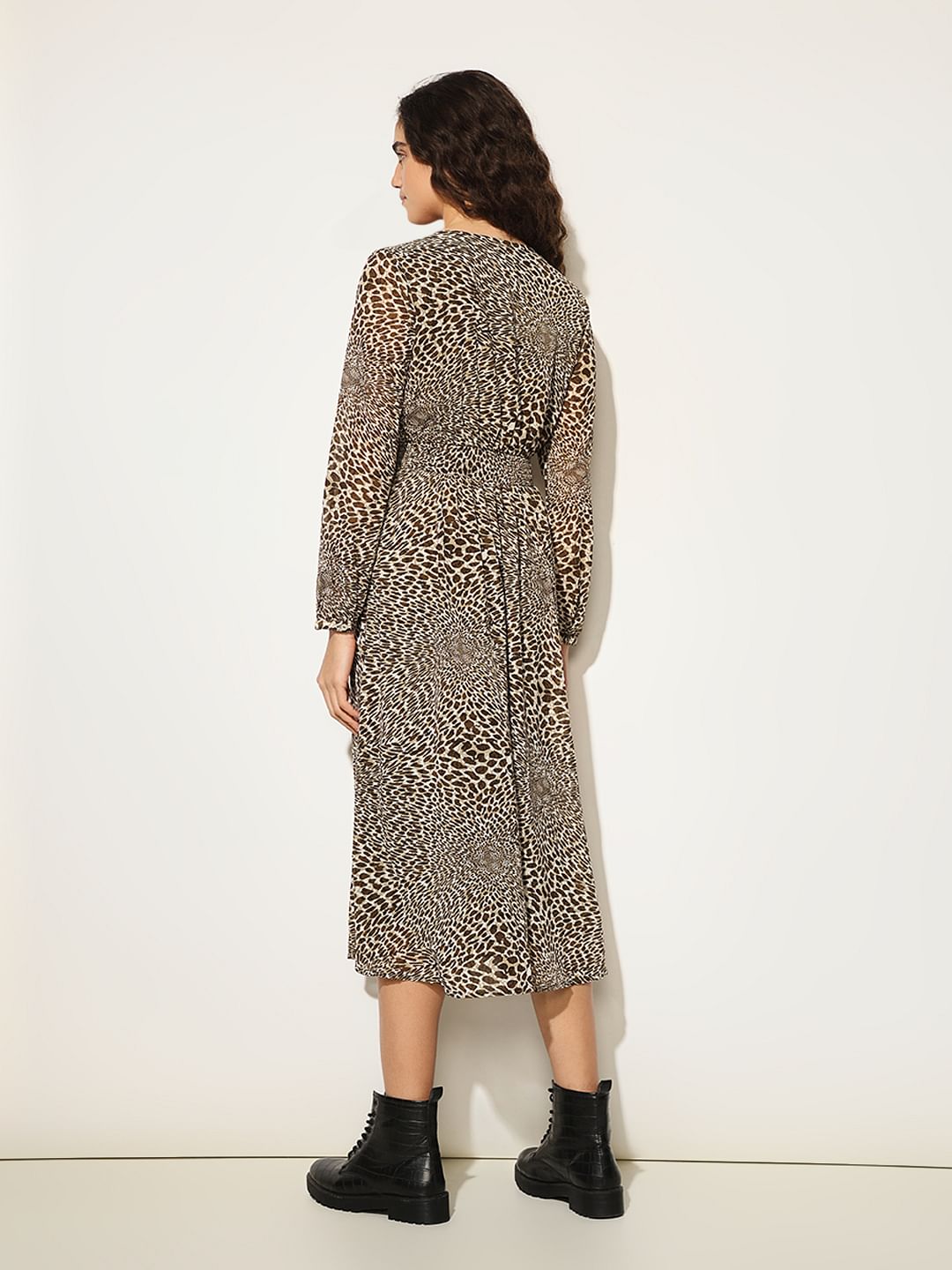 Dark Brown Animal Print Dress
