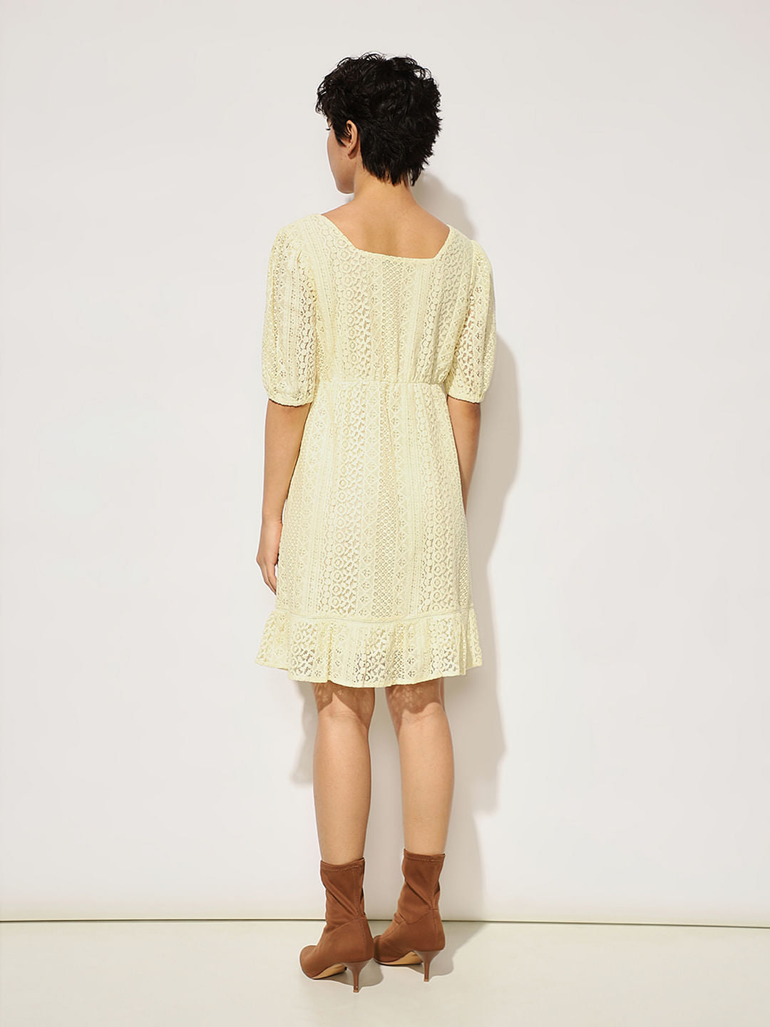 Pale Yellow Lace Dress