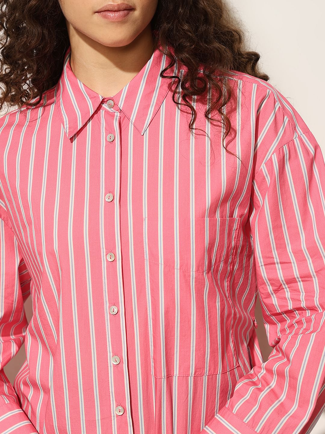 Pink Striped Cotton Shirt