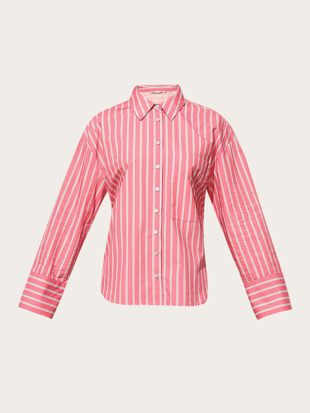 Pink Striped Cotton Shirt
