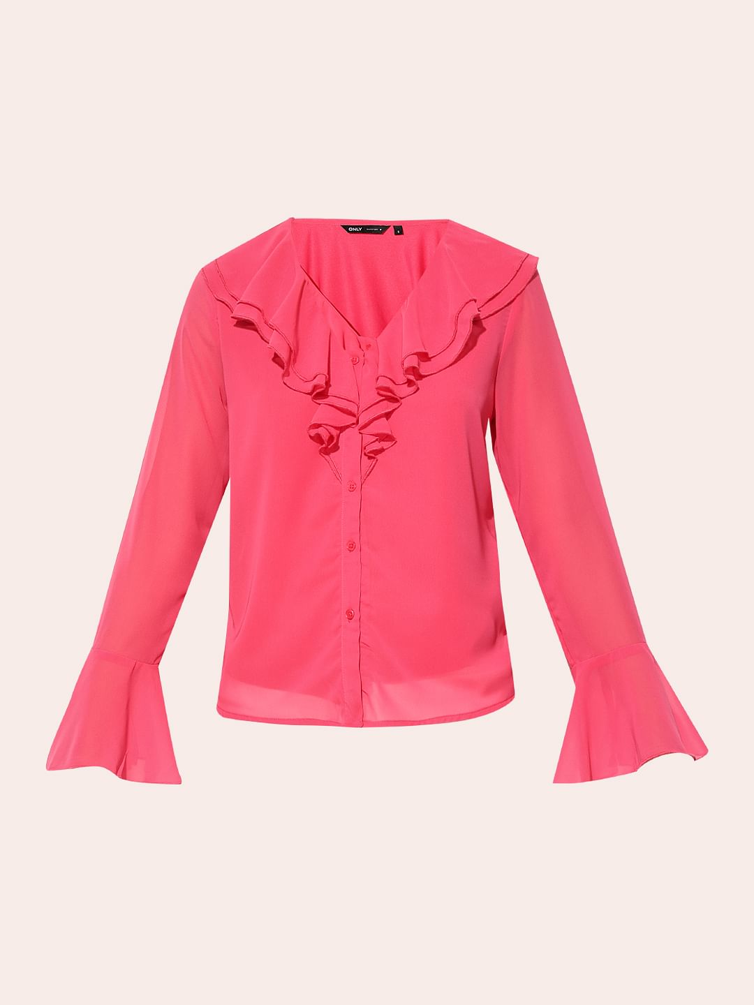 Bright Pink Sheer Shirt