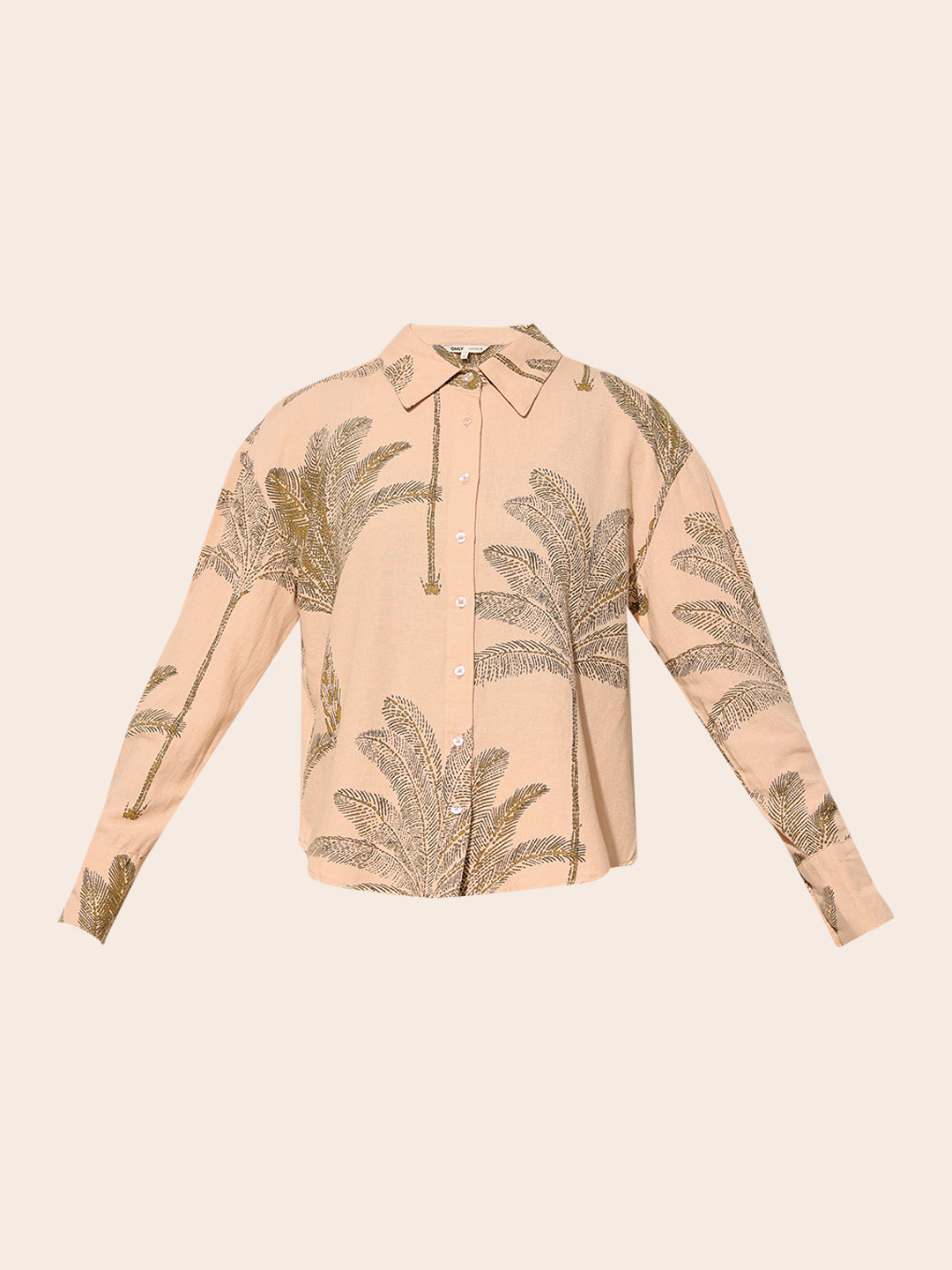 Peach Printed Co-ord Set Shirt