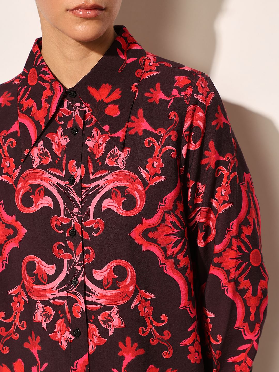 Black Abstract Print Shirt