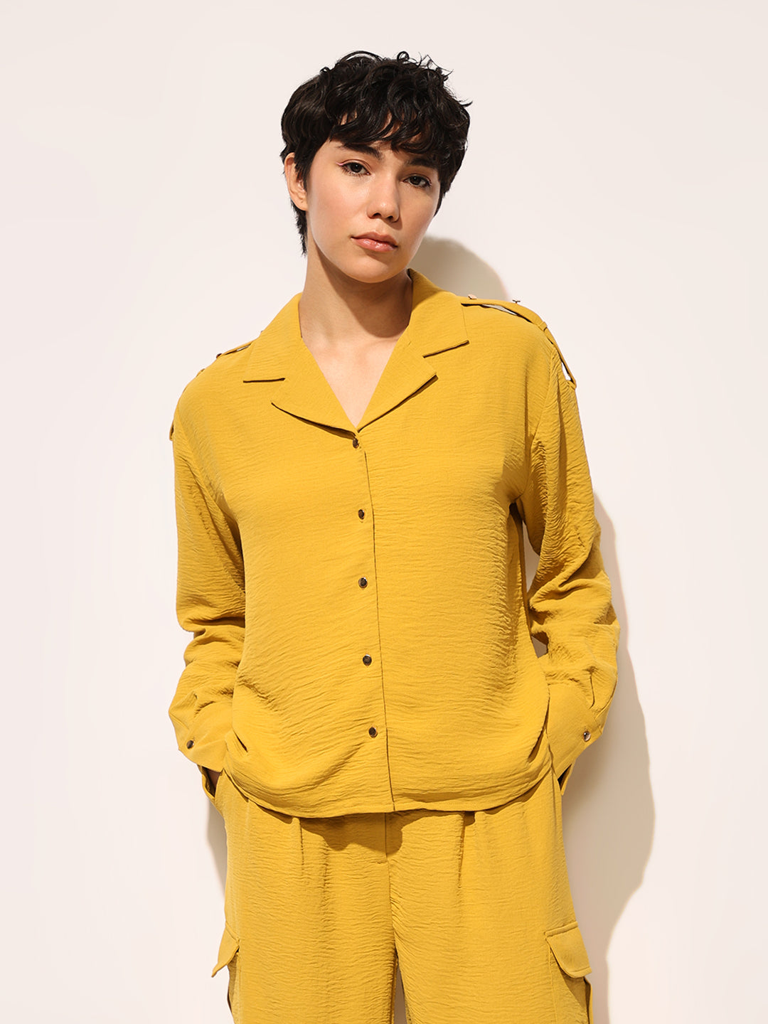 Mustard Shirt & Pants Co-ord Set