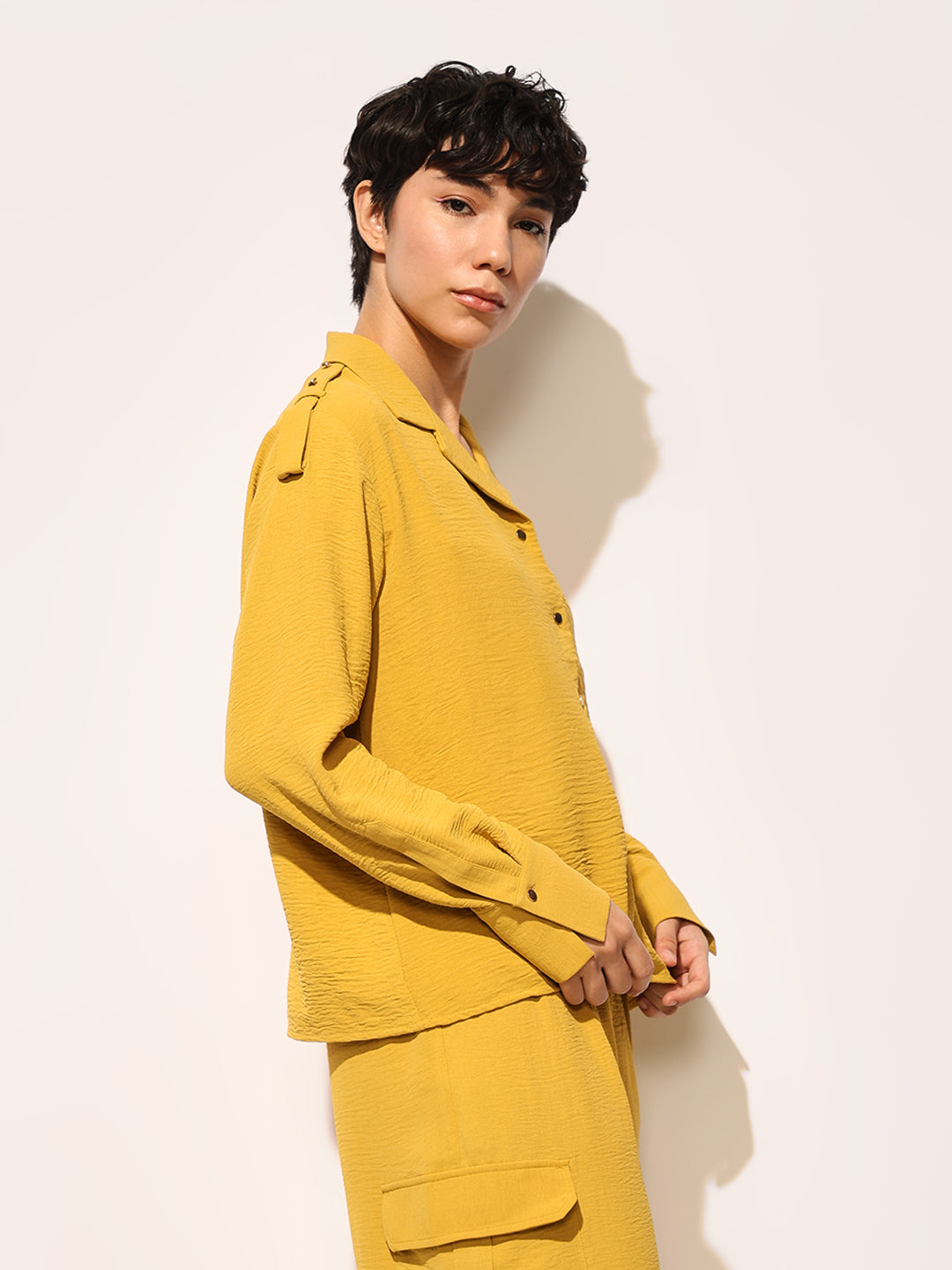 Mustard Shirt & Pants Co-ord Set