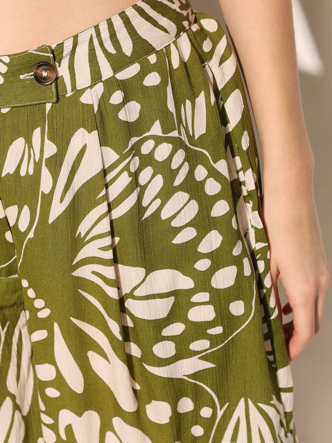 Green Tropical Print Co-ord Set