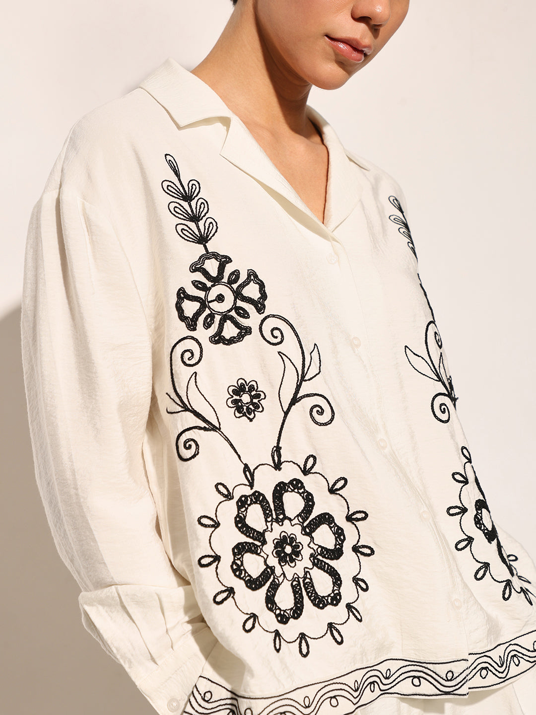 Embroidered Shirt & Pants Co-ord Set
