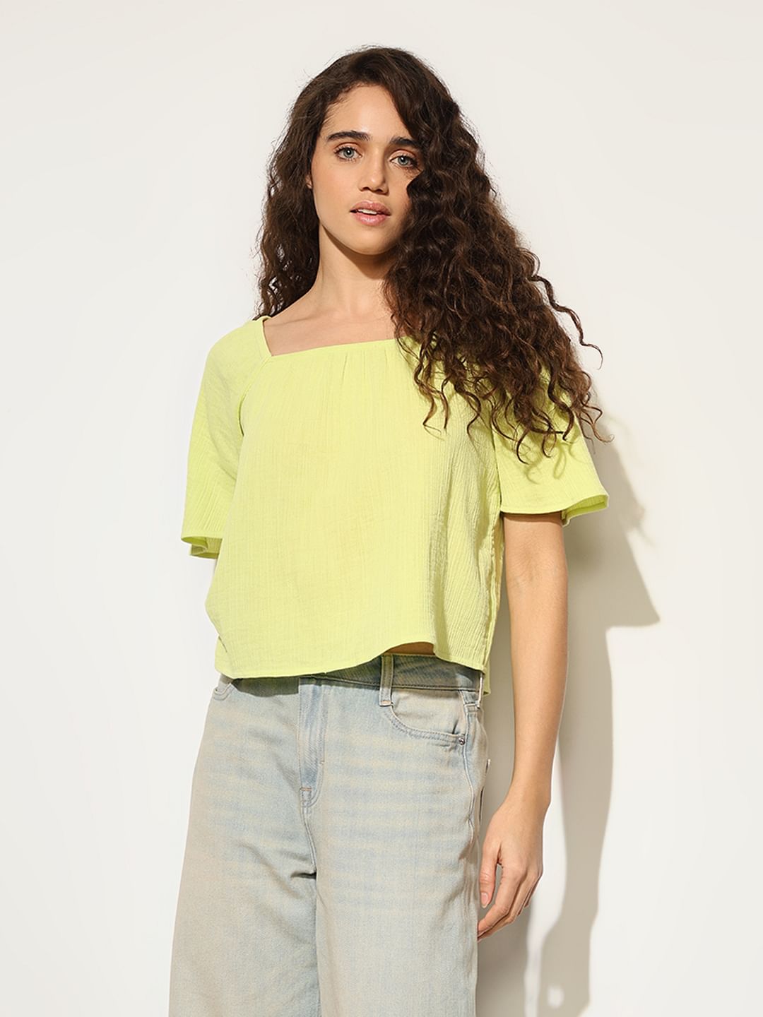 Lime Yellow Cotton Top