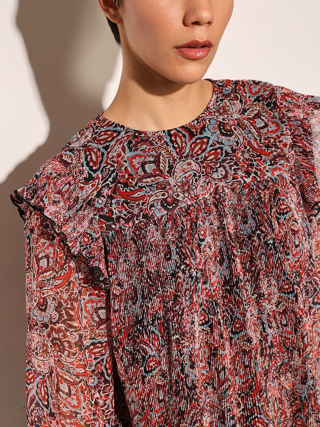 Multi-Colour Printed Chiffon Top