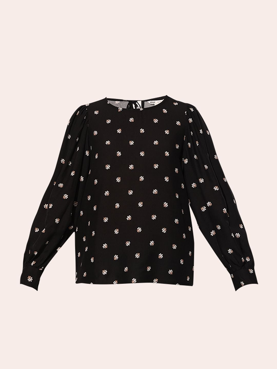 Black Printed Viscose Top