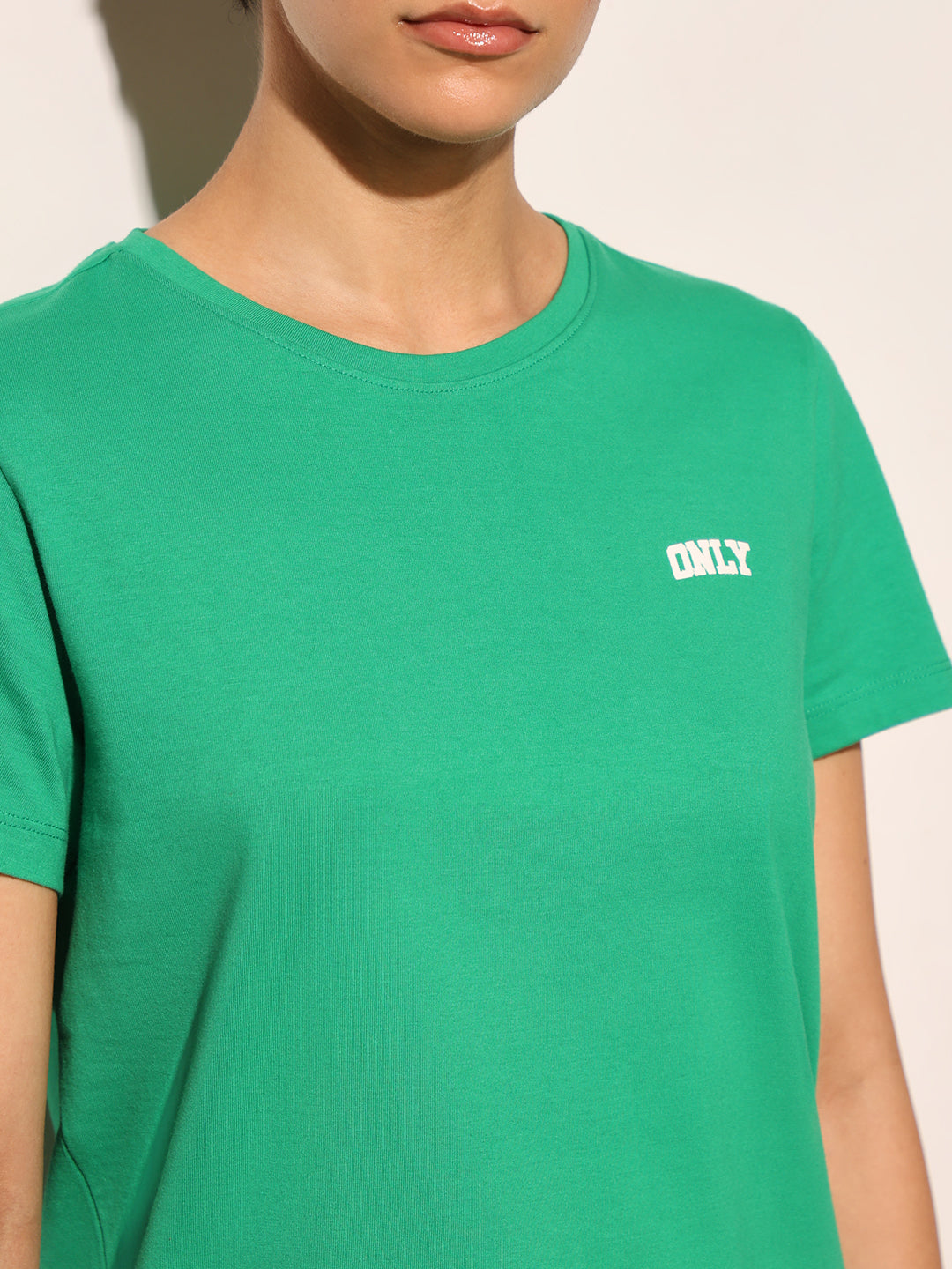 Green Logo Print Cotton T-shirt