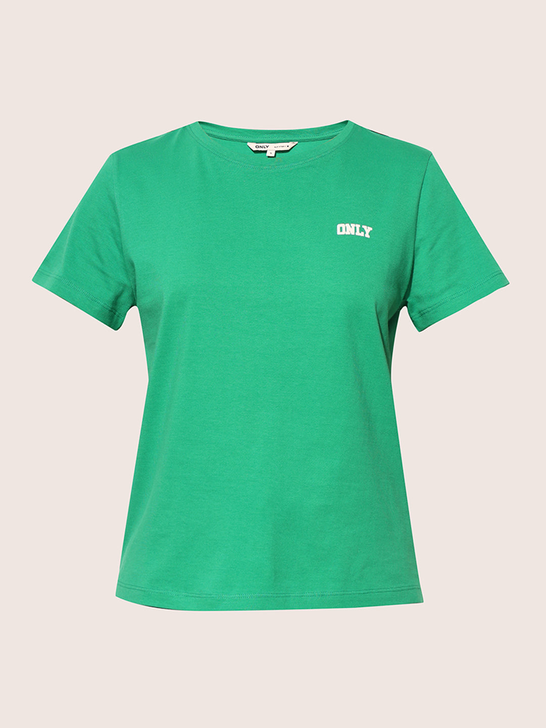 Green Logo Print Cotton T-shirt