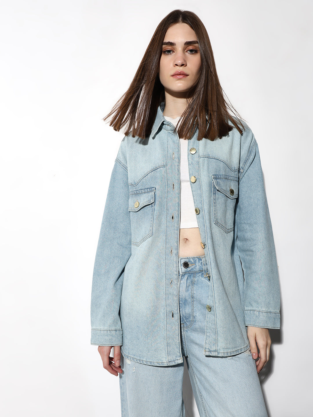 Light Blue Oversized Denim Shirt