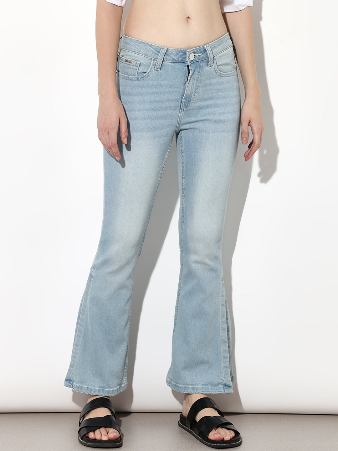 Light Blue High Rise Flared Jeans