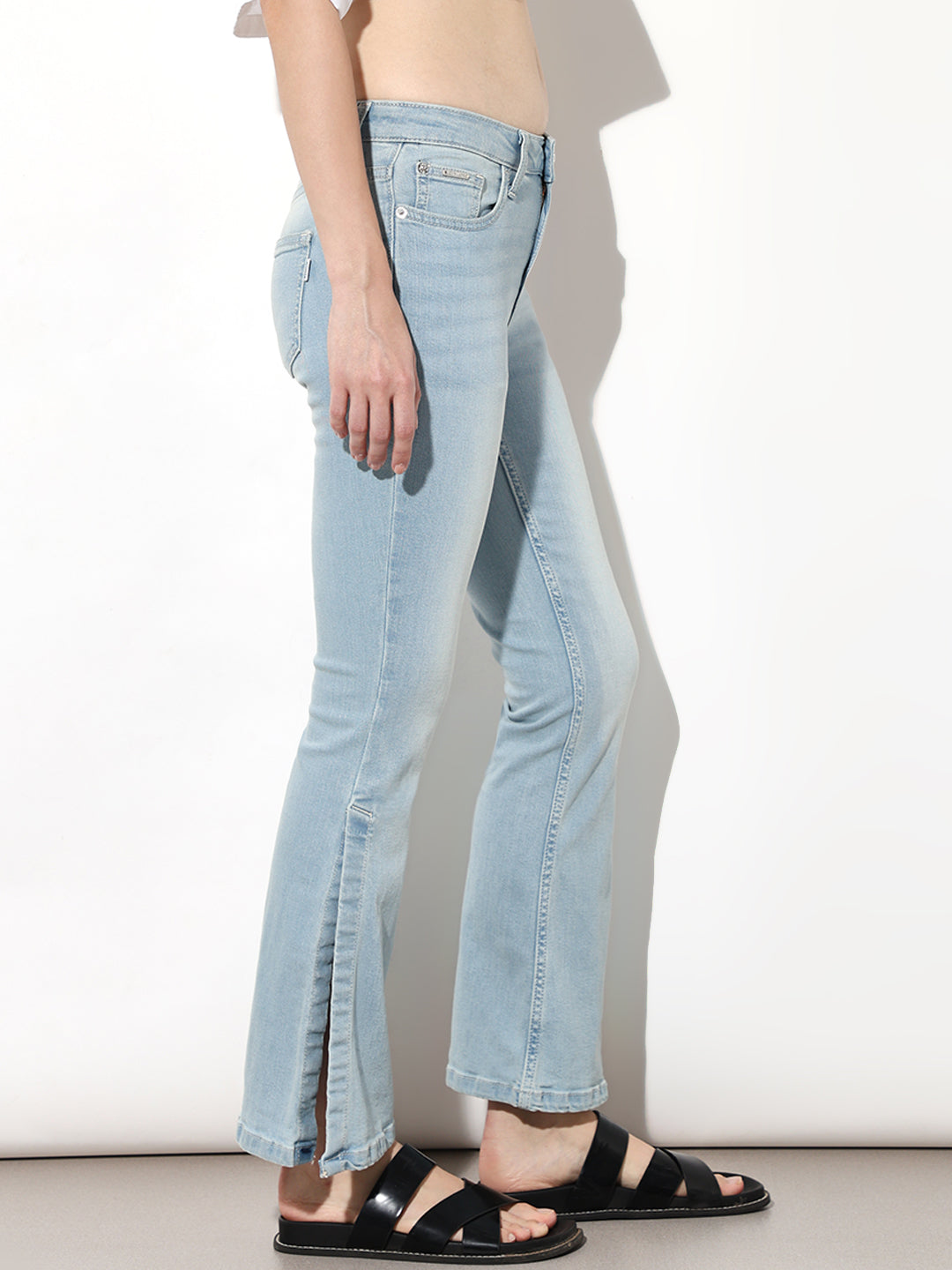 Light Blue High Rise Flared Jeans