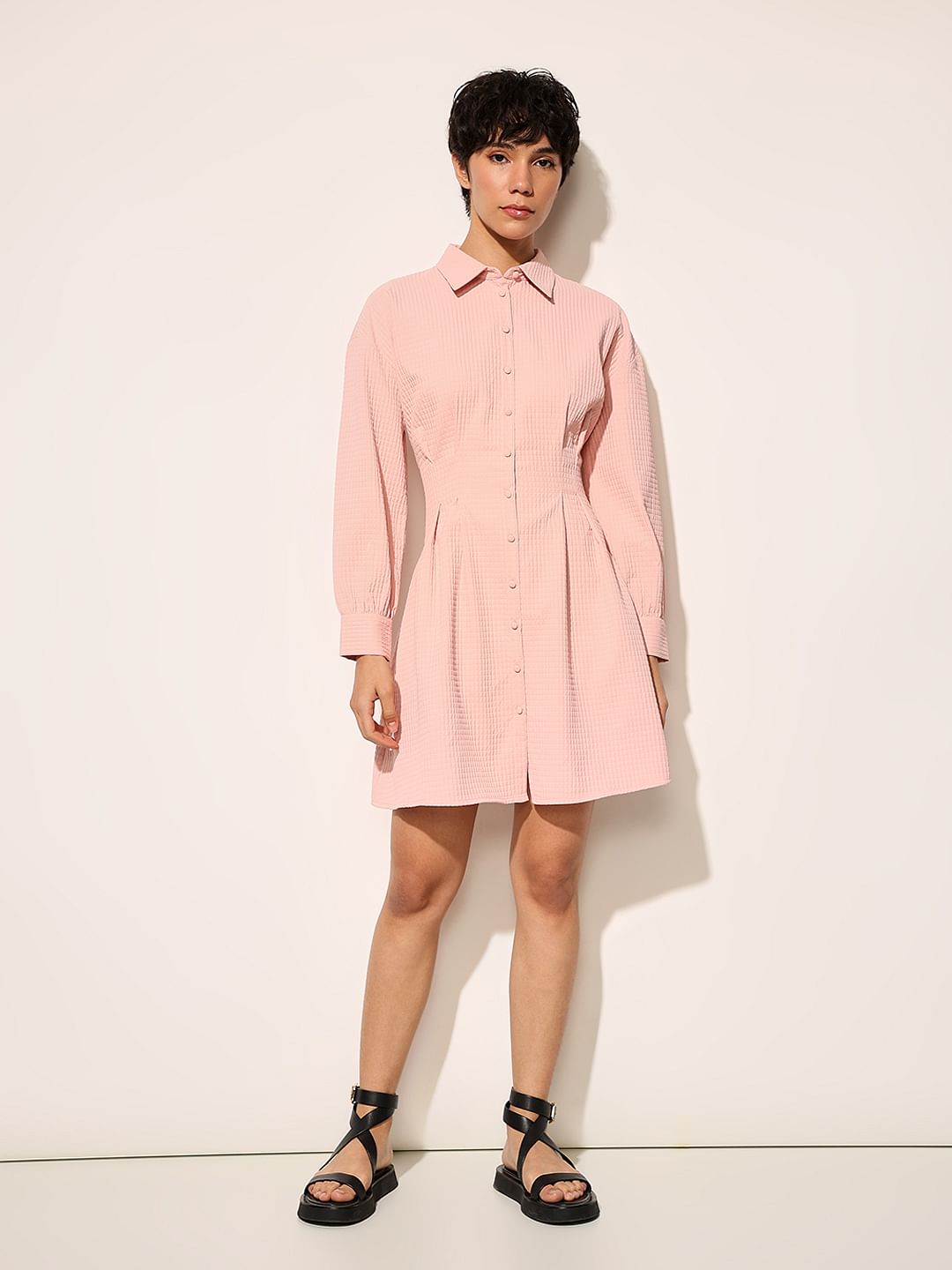 Pink Shirt Dress