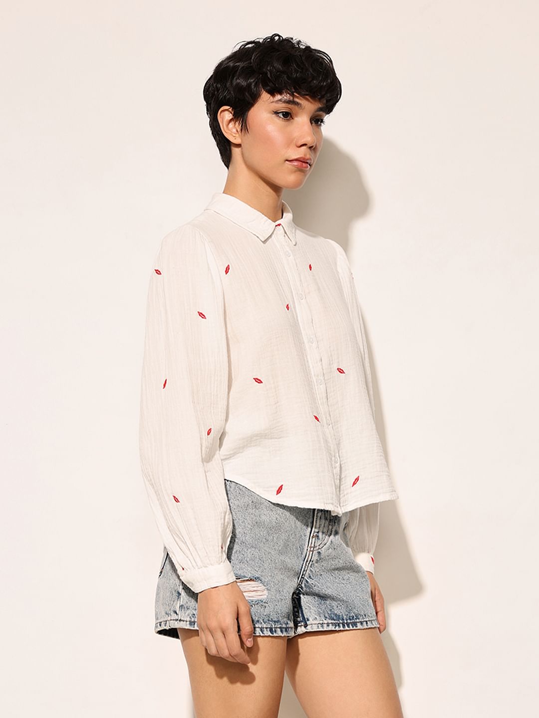 White Embroidered Shirt