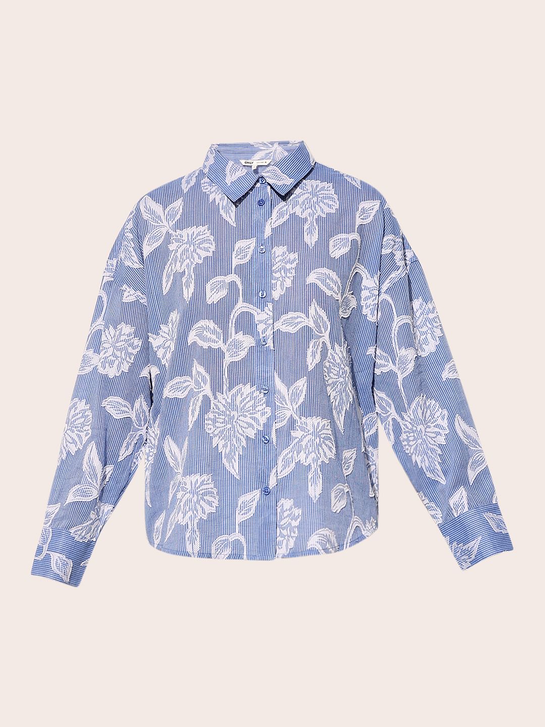 Blue Floral Print Shirt