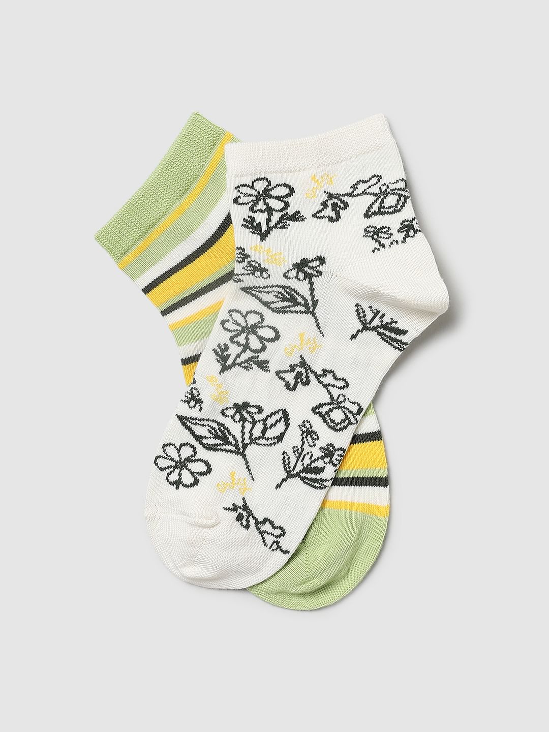 Pack Of 2 Printed Ankle Length Socks