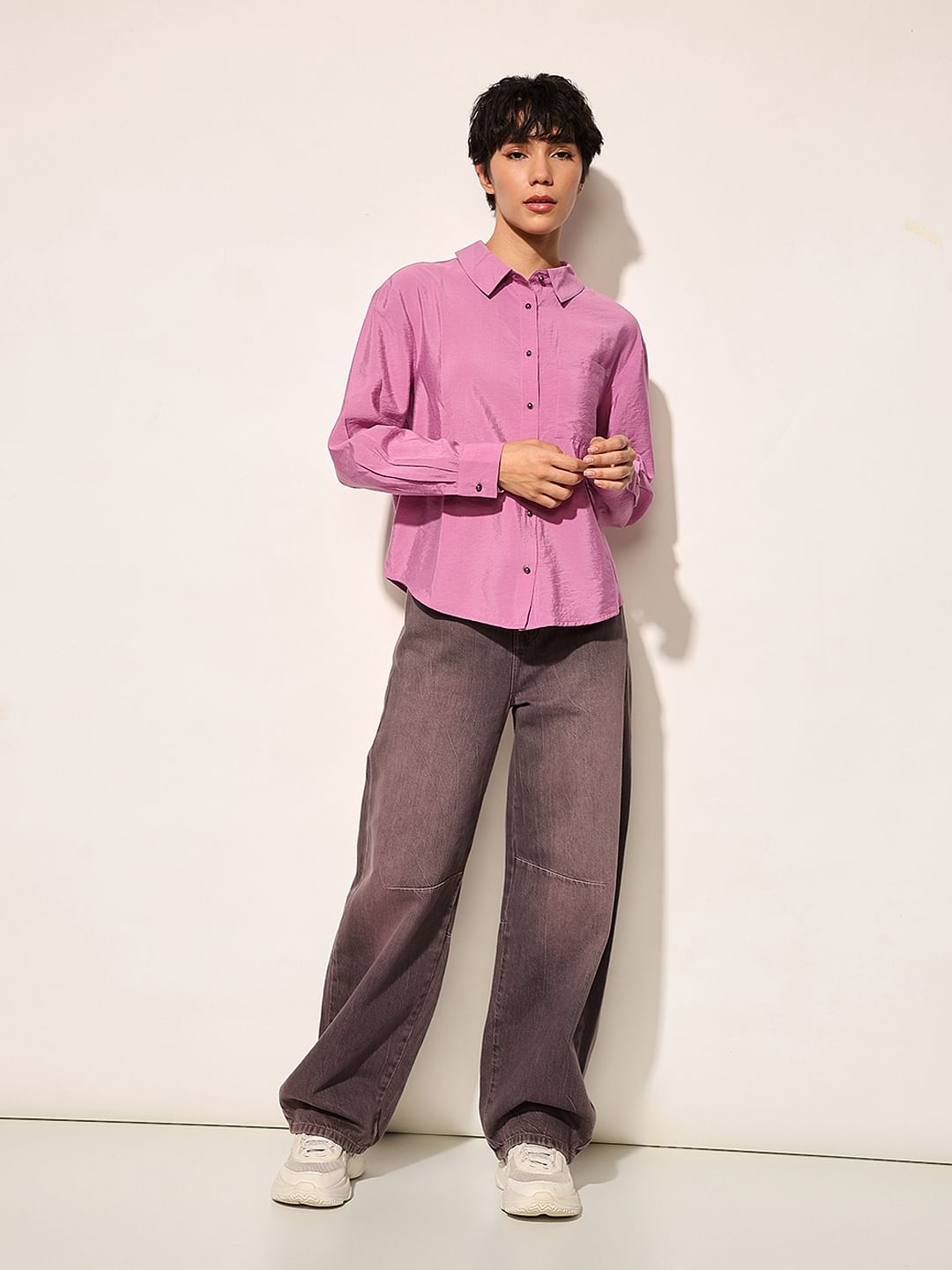 Purple Boxy Fit Shirt