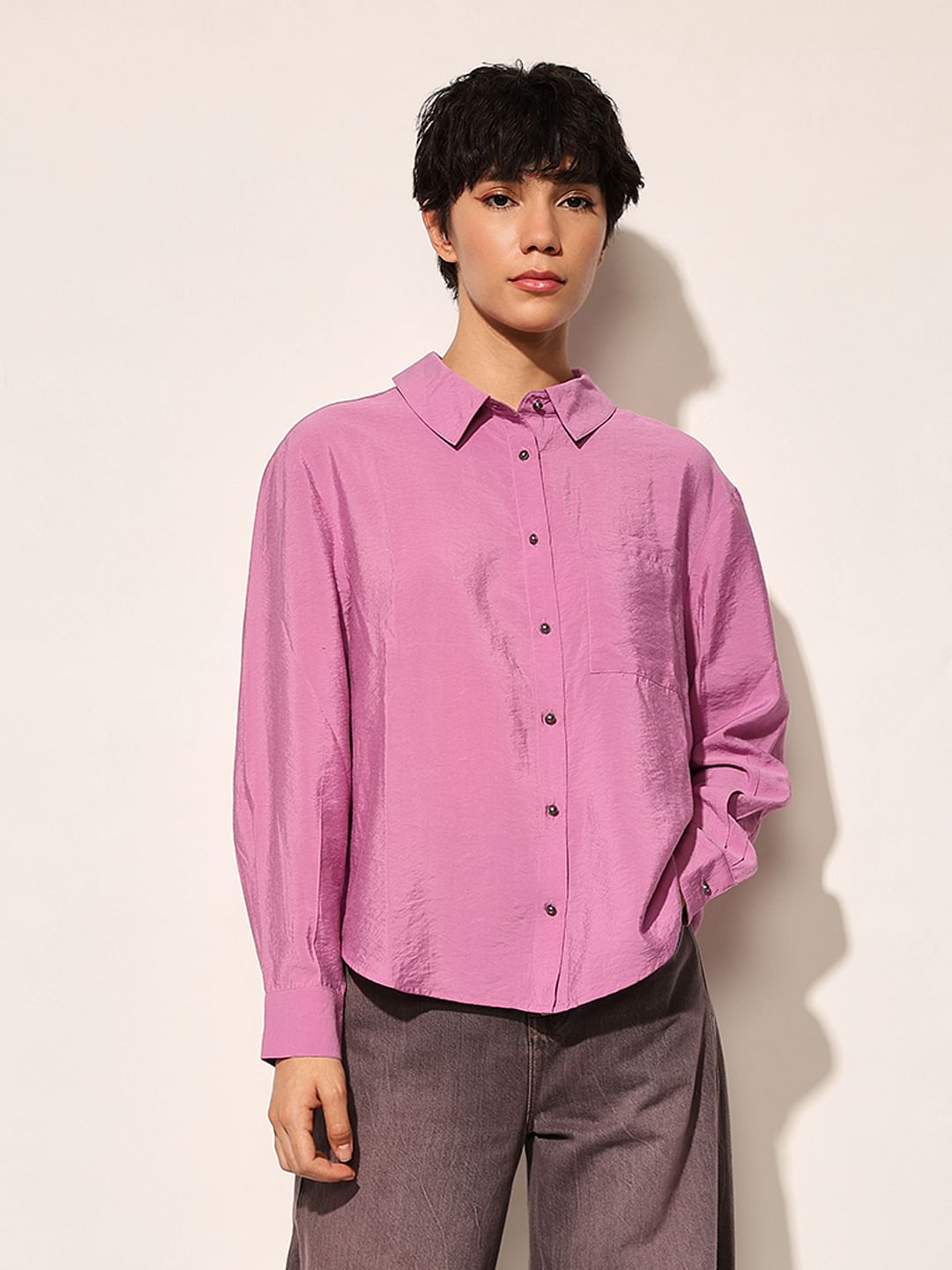 Purple Boxy Fit Shirt