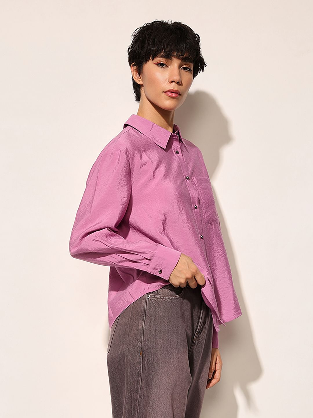 Purple Boxy Fit Shirt