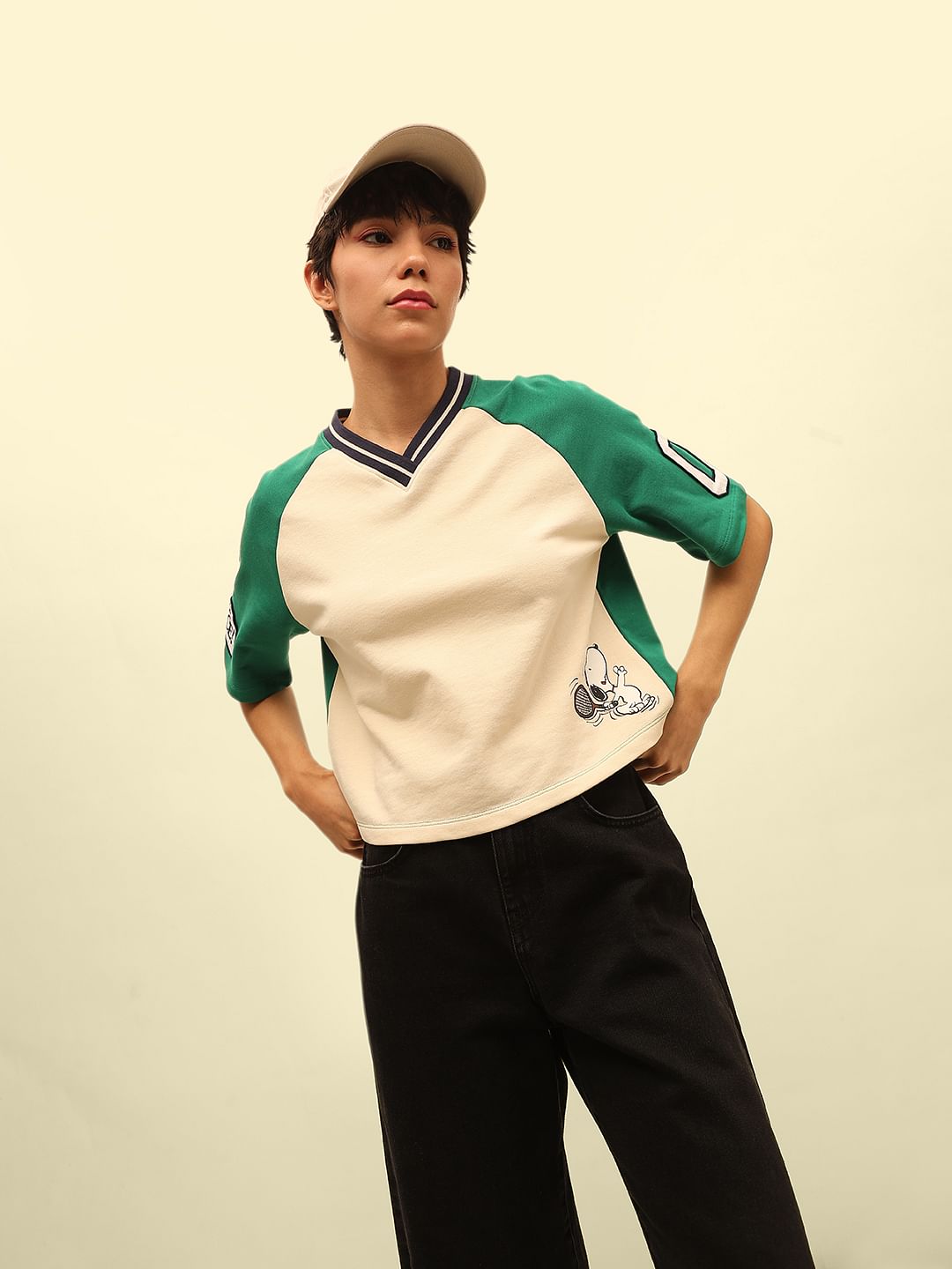 Cream Peanuts Varsity T-Shirt