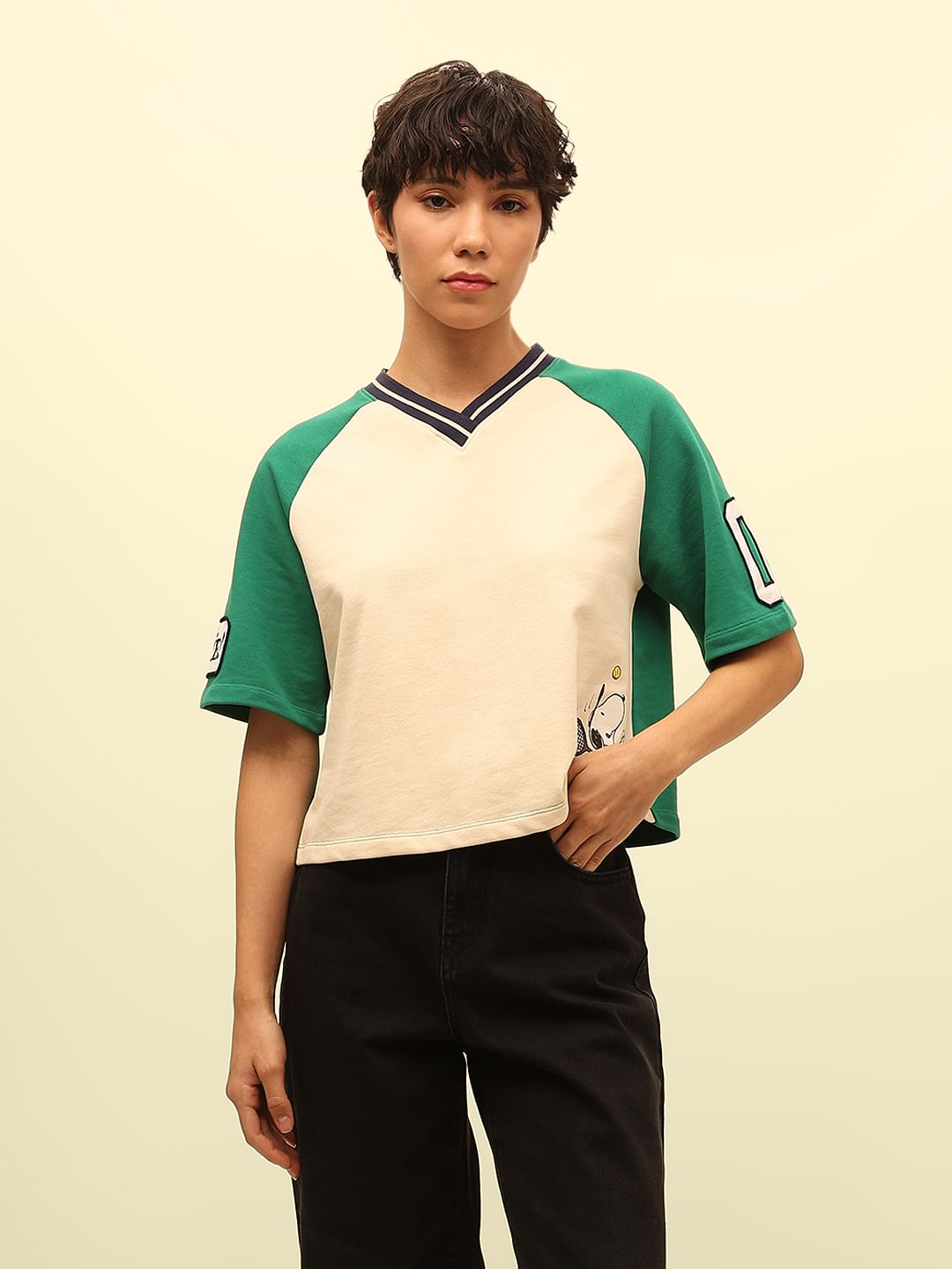 Cream Peanuts Varsity T-Shirt