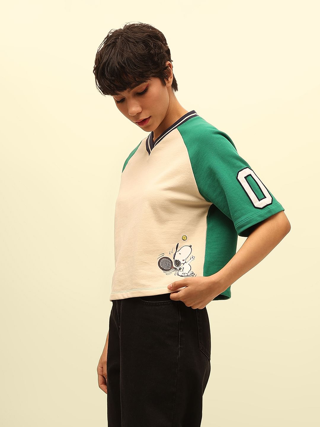 Cream Peanuts Varsity T-Shirt