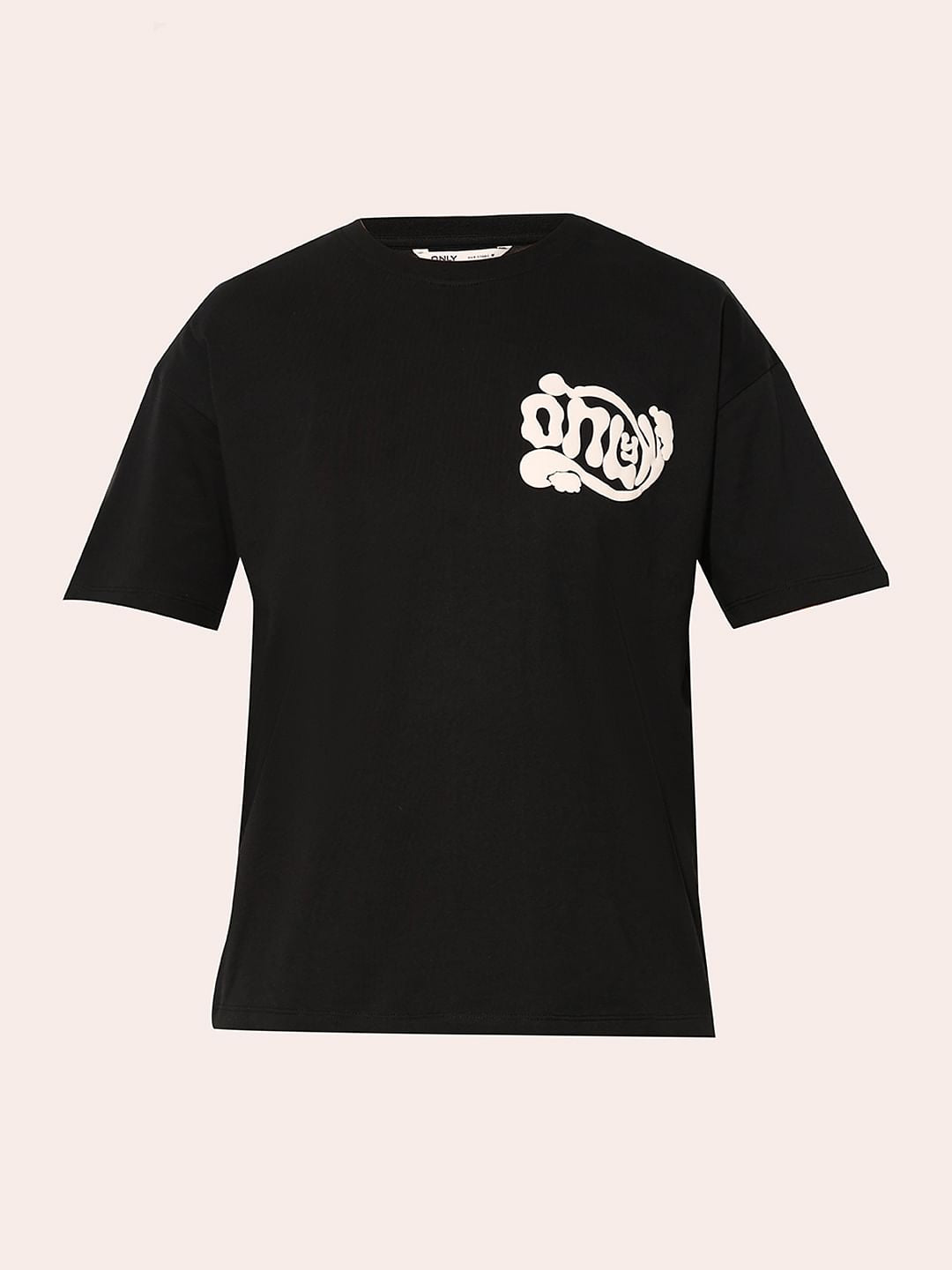 Black Printed Cotton T-Shirt