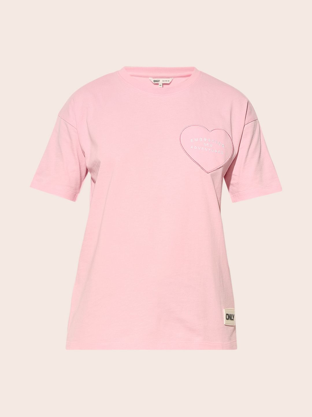 Pink Patch Work Print T-Shirt