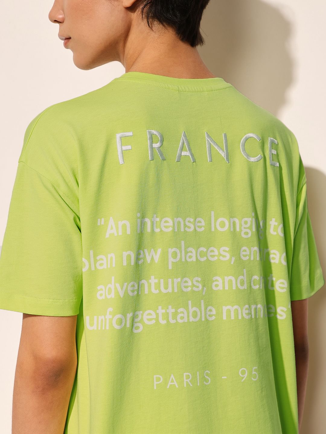 Green Printed Oversized Cotton T-Shirt