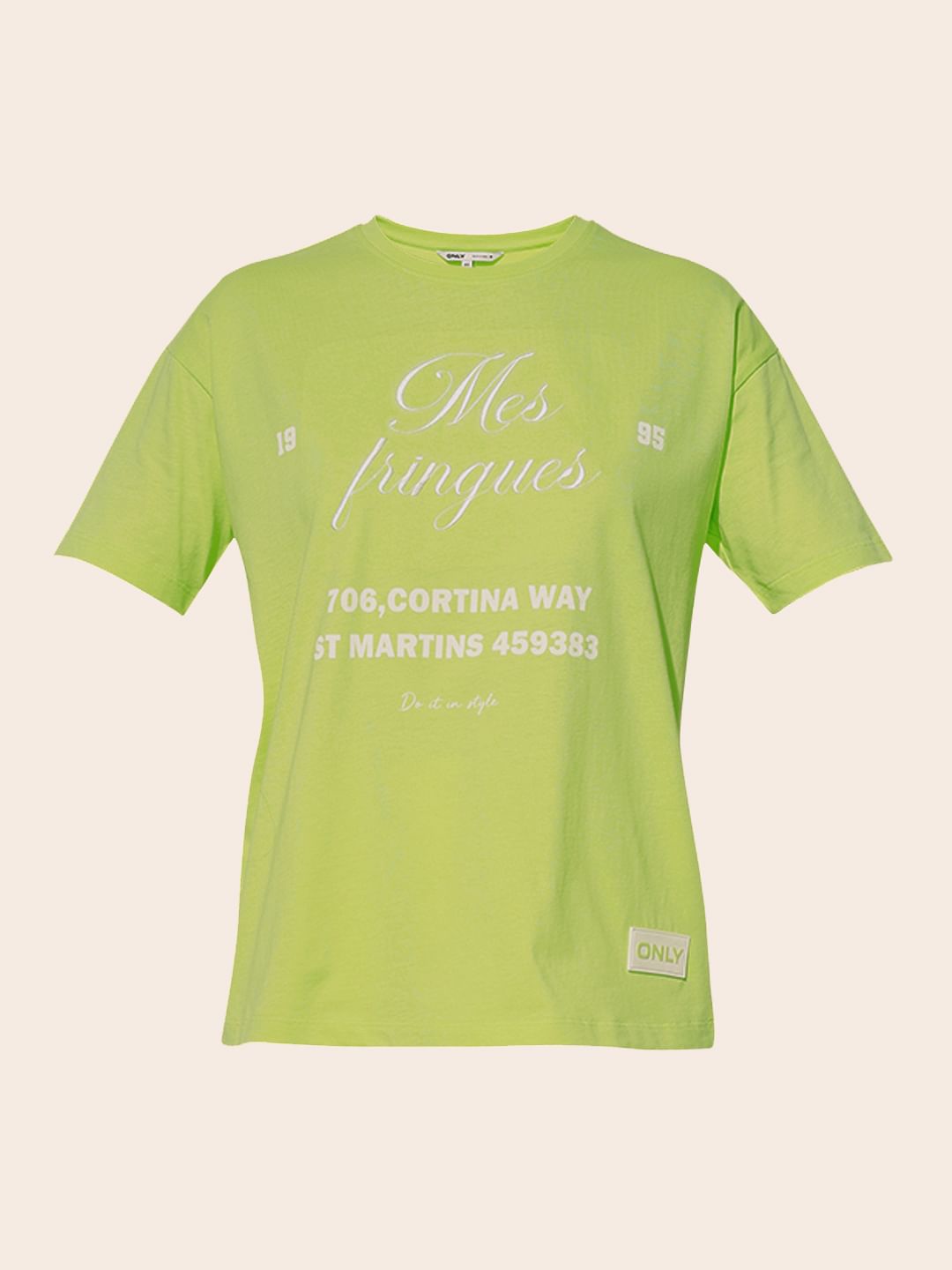 Green Printed Oversized Cotton T-Shirt