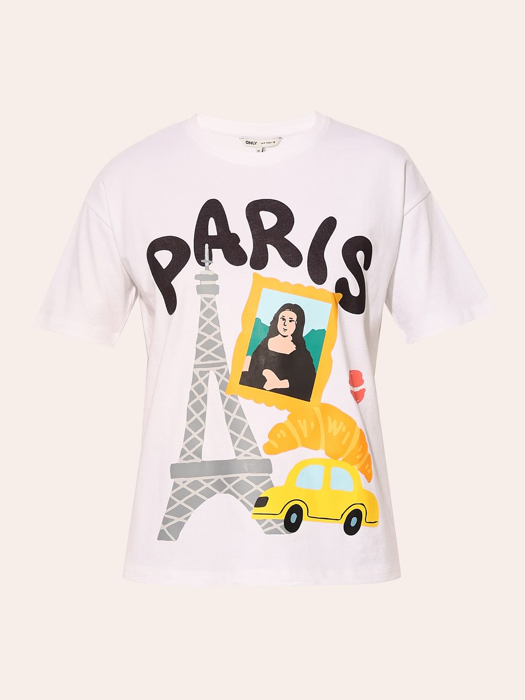 White Printed Cotton T-Shirt