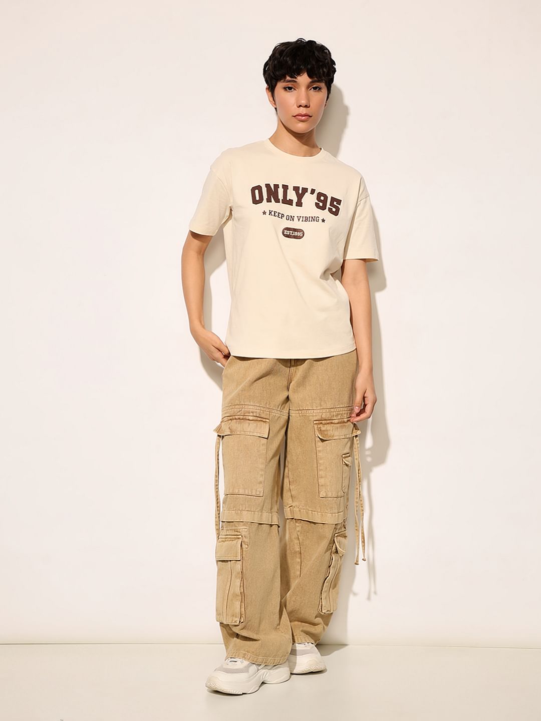 White Printed Cotton T-Shirt