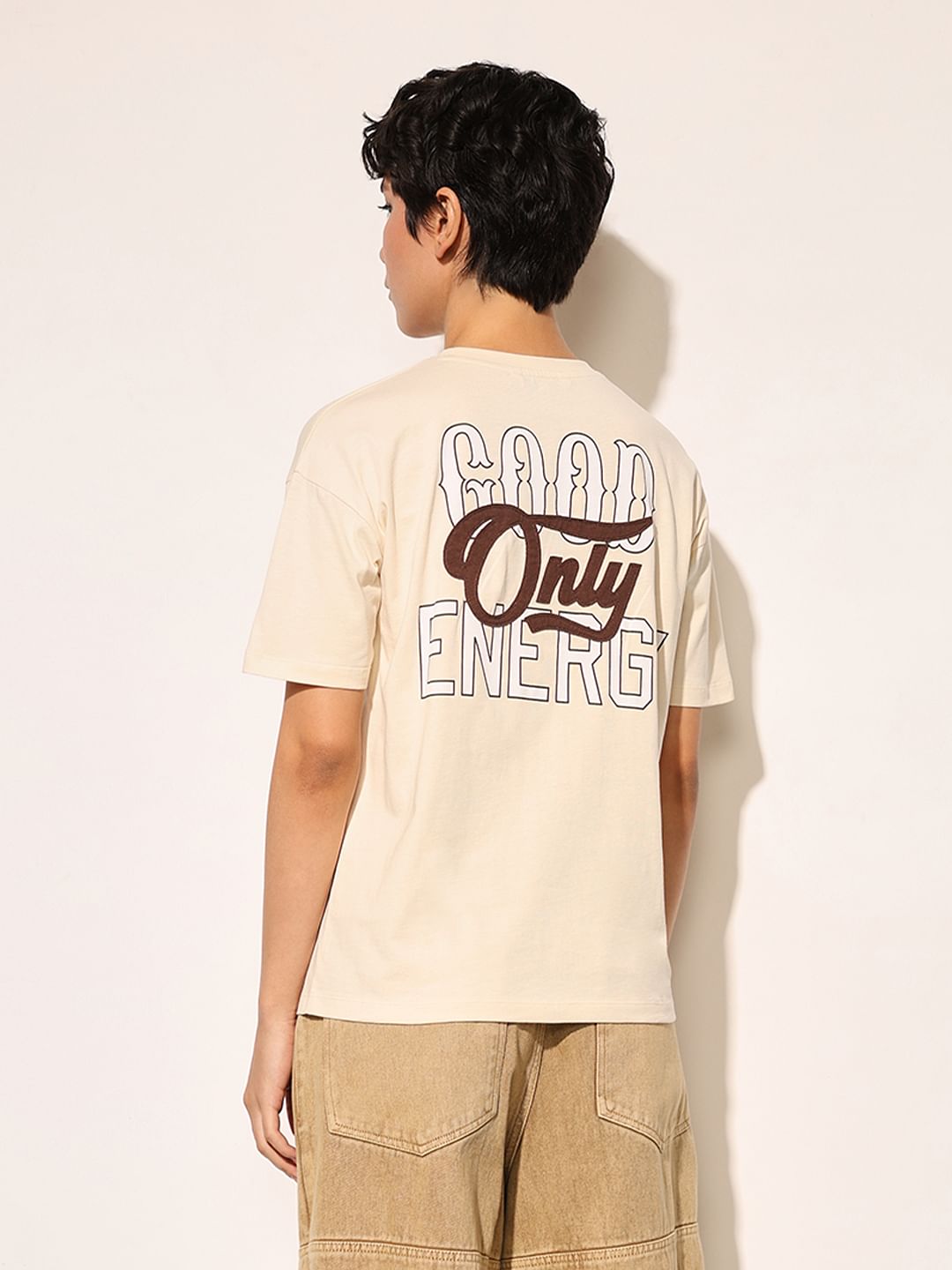 White Printed Cotton T-Shirt