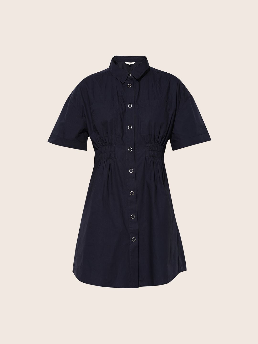 Navy Blue Short Shirt Dress