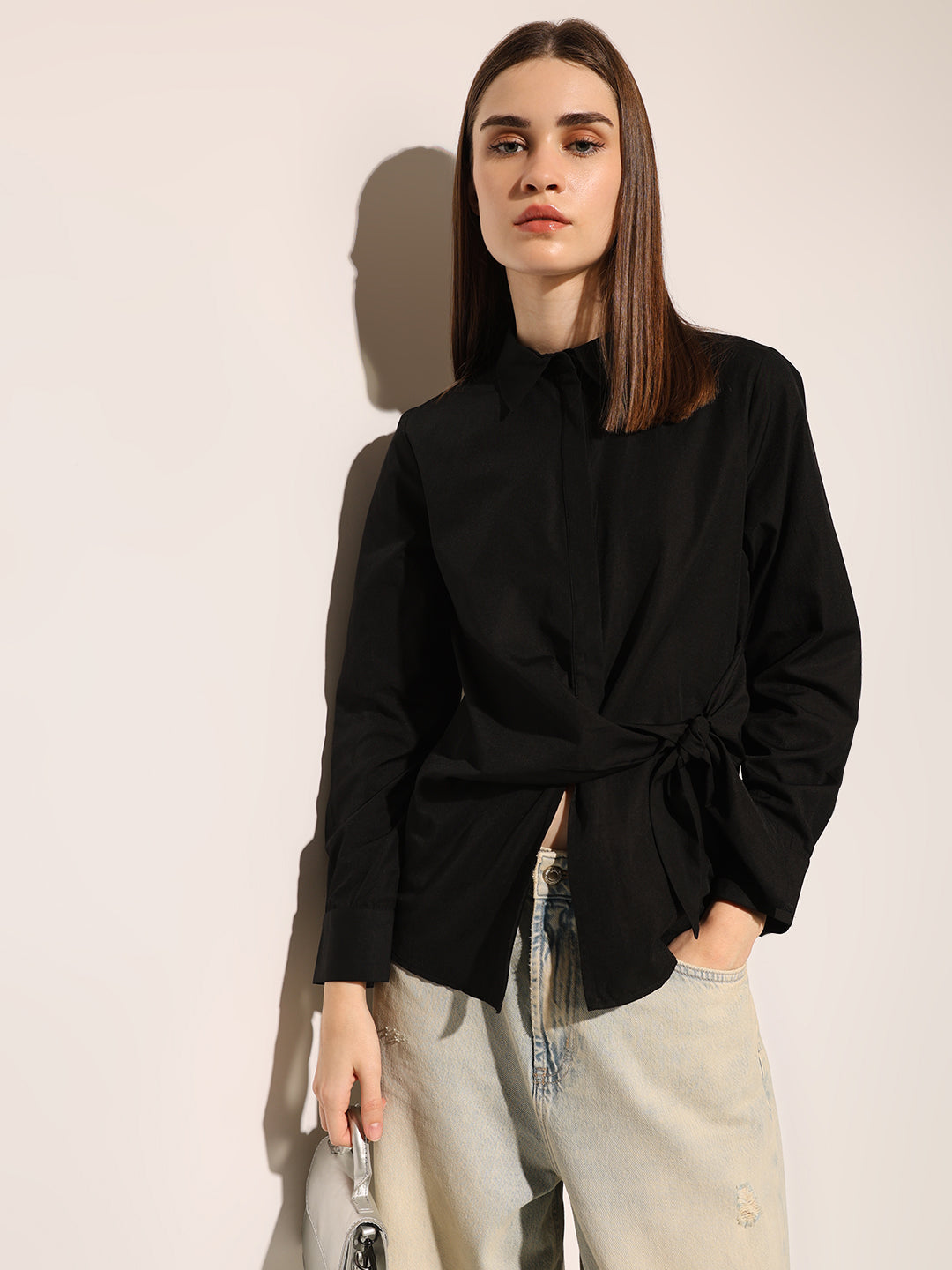 Black Wrap Shirt