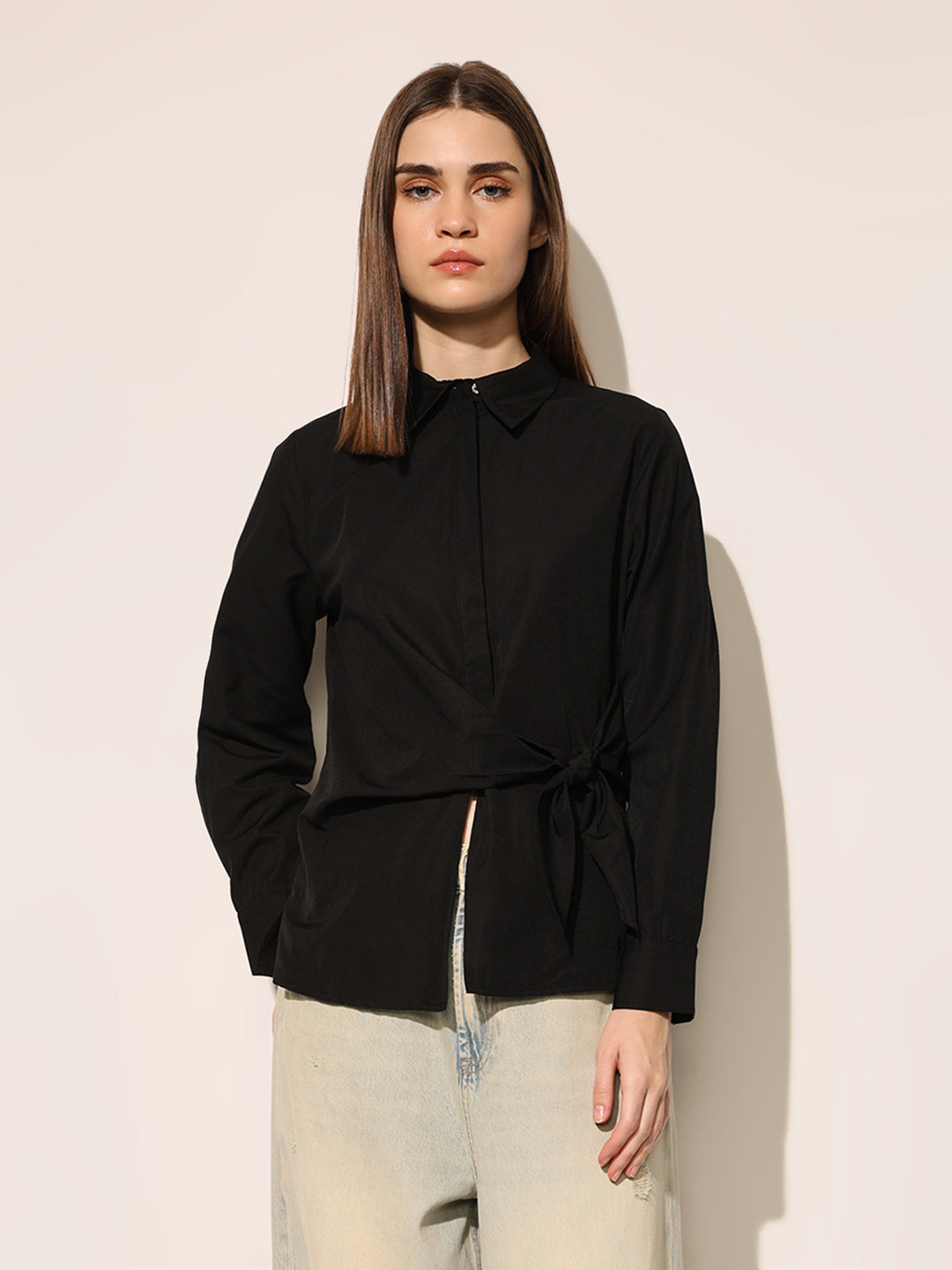 Black Wrap Shirt
