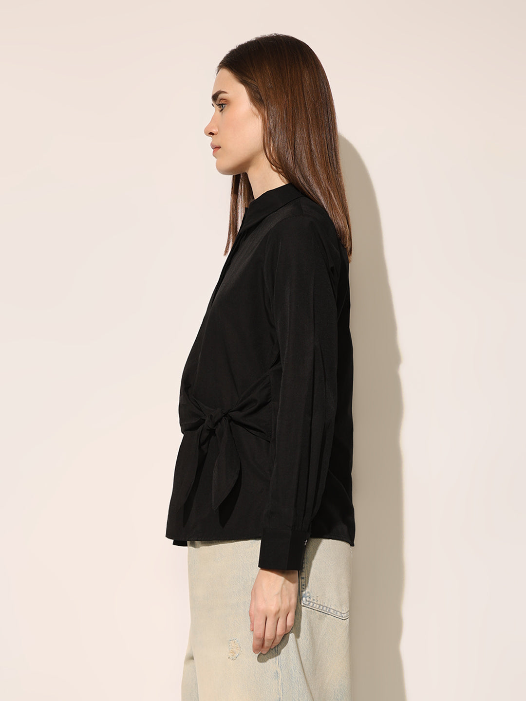 Black Wrap Shirt